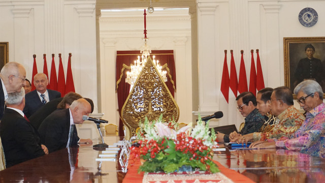Presiden Joko Widodo menerima parlemen Republik Ceko di Istana Merdeka. (Foto: Yudhistira Amran Saleh/kumparan)