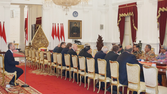 Presiden Joko Widodo menerima parlemen Republik Ceko di Istana Merdeka. (Foto: Yudhistira Amran Saleh/kumparan)