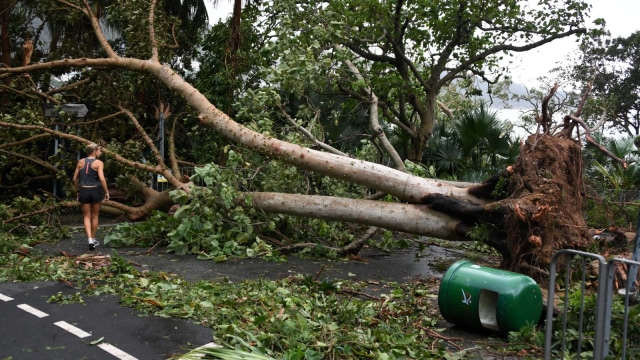 Dampak kerusakan Topan Mangkhut, di Hong kong. (Foto: AFP/Mark RALSTON)