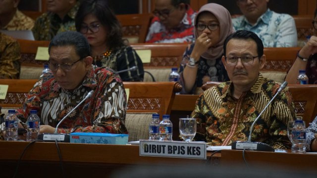 Dirut BPJS Kesehatan Fachmi Idris (kanan) (Foto: Iqbal Firdaus/kanan)