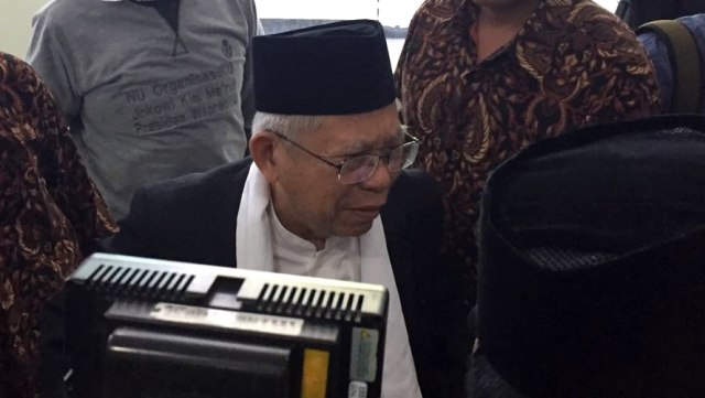 KH Ma'ruf Amin di Kantor MUI. (Foto: Rafyq Alkandy/kumparan)