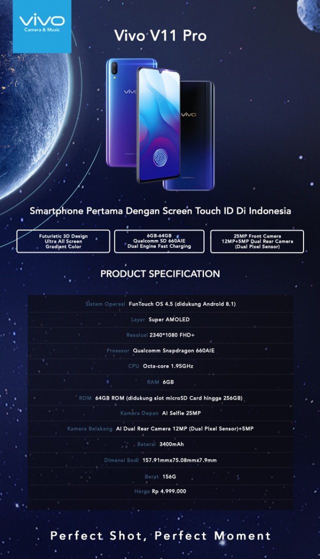 com-Spesifikasi Vivo V11 Pro (Foto: Vivo Indonesia)