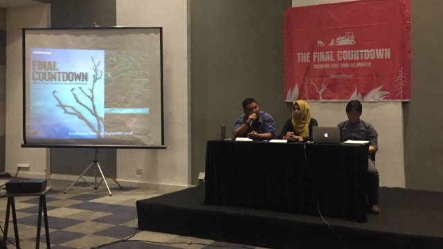 Konperensi Pers Penyampaian Laporan ‘The Final Countdown’ oleh Greenpeace Indonesia di Hotel Artotel, Jakarta Pusat. (Foto: Ferry/kumparan)