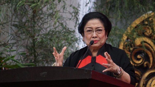 Ketua Umum PDI-P, Megawati Soekarnoputri, hadir di DPP PDI Perjuangan saat luncurkan Tagline Kampanye dan Atribut Milenial, Jakarta, Kamis (20/9/2018). (Foto: Helmi Afandi Abdullah/kumparan)