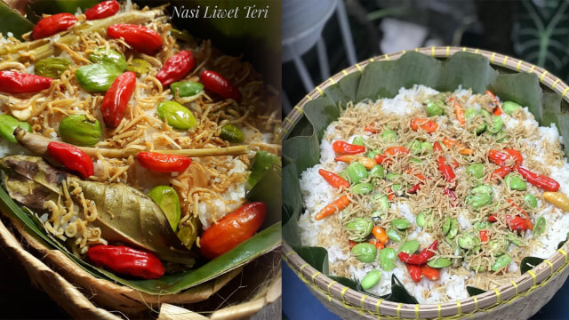 Ilustrasi nasi Liwet Ikan Teri. Foto: Instagram/@uulfarandfavian, @dapoerngeboeldintje