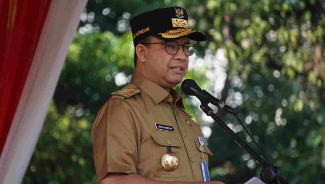 Anies Baswedan di Upacara Peringatan Hari Agraria dan Tata Ruang Nasional Tahun 2018, Senin (24/9). (Foto: Irfan Adi Saputra/kumparan)