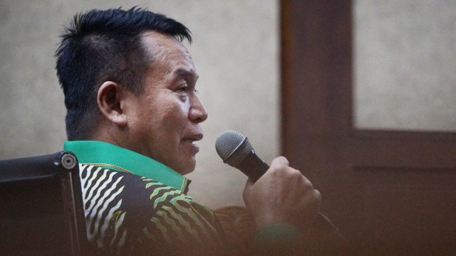 TB Hasanuddin menjadi saksi dalam sidang lanjutan dugaan korupsi Bakamla di Pengadilan Tipikor, Jakarta, Rabu (26/9/2018). Foto: Jamal Ramadhan/kumparan