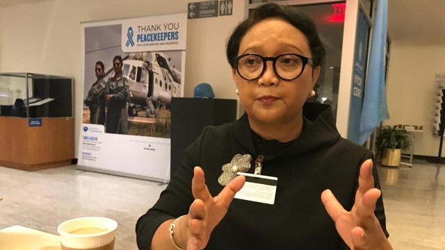 Menteri Luar Negeri di Markas PBB di New York. (Foto: Ananda Teresia/kumparan)