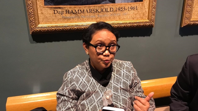 Menteri Luar Negeri di Markas PBB di New York. (Foto: Ananda Teresia/kumparan)