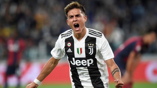 Paulo Dybala merayakan golnya ke gawang Bologna pada ajang Serie A 2018/19. Foto: REUTERS/Massimo Pinca