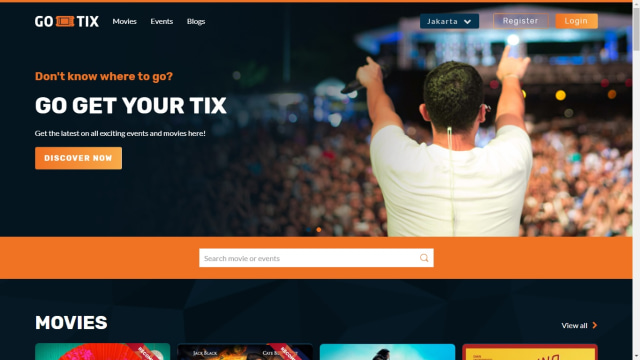 Go-Tix versi web. (Foto: Go-Jek)