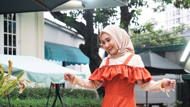 Fatin saat rilis single terbaru di kumparan. (Foto: Abil Achmad Akbar/kumparan)
