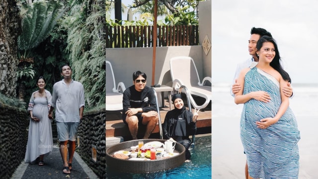 5 pasangan artis yang baru melakukan babymoon (Foto: Instagram @ardinarasti6, @natasharizkynew, dan @riniyulianti)