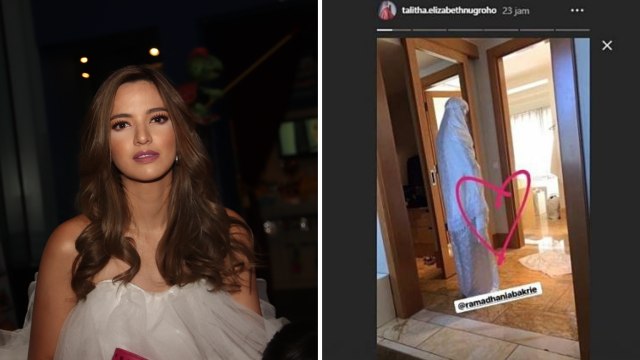 Foto Nia Ramadhani salat di depan kamar mandi (Foto: Munady/Instagram)