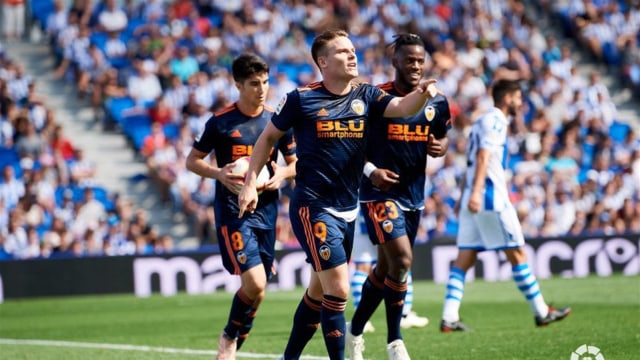 Kevin Gameiro merayakan gol ke gawang Real Soociedad. (Foto: Dok. La Liga)