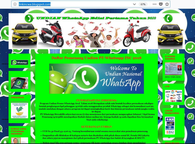 Mode penipuan melalui blog (Foto: istimewa)