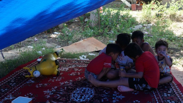Sejumlah anak korban gempa akibat gempa bumi di Palu, Provinsi Sulawesi Tengah. (Foto: Jamal Ramadhan/kumparan)