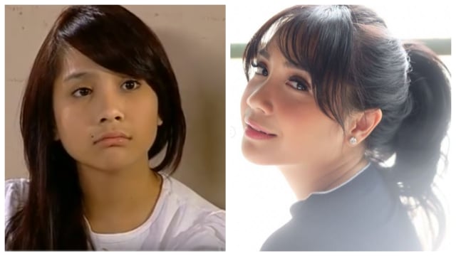 Nagita Slavina dulu dan sekarang (Foto: YouTube Arok sibrandal, Instagram @raffinagita1717)