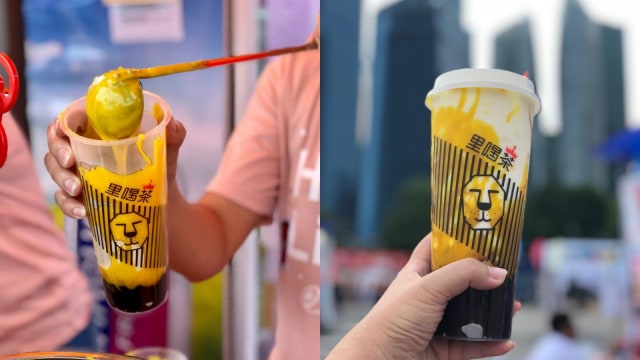 Ilustrasi bubble tea rasa salted egg. (Foto: Instagram/@greatdealssg dan @lihosg)