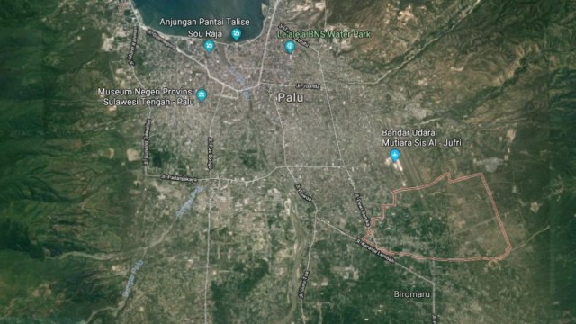 Kelurahan Petobo, Palu (tanda merah). (Foto: Dok. Google Maps)