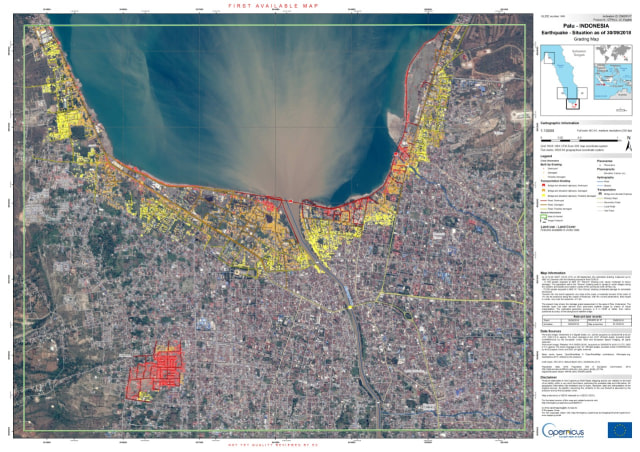 Garis Pantai di Sulawesi Tengah yang berubah akibat tsunami Foto: Dok. LAPAN