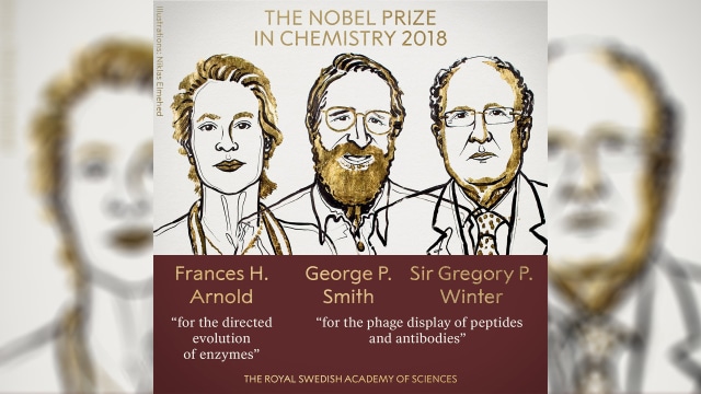 Pemenang Hadiah Nobel Kimia 2018. (Foto: twitter/@NobelPrize)