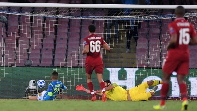 Gol kemenangan Napoli yang dicetak Insigne. (Foto: REUTERS/Alberto Lingria)