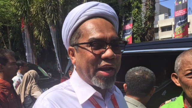 Staf Ahli Kedeputian IV Kantor Staf Kepresidenan, Ali Mochtar Ngabalin menjawab pertanyaan wartawan. (Foto: Rizki Baiquni/kumparan)