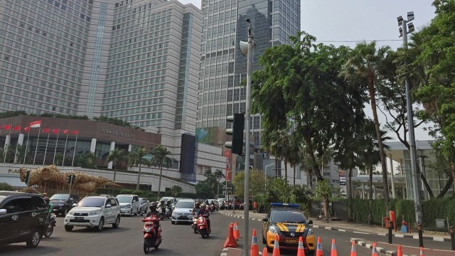 Uji coba sistem tilang eletronik di kawasan Sudirman-Thamrin. (Foto: Darin Atiandina/kumparan)