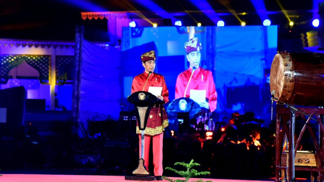 Presiden Jokowi di acara MTQ Nasional ke-27 di Medan, Sumatera Utara. (Foto: Dok. Biro Pers Setpres)