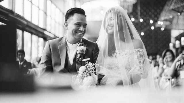 Pernikahan Monita Tahalea dengan Bayu Risa (Foto: IG @venemapictures)