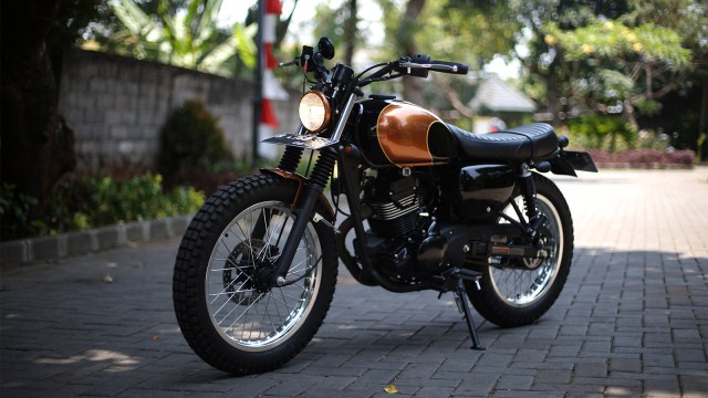 Motor modifikasi Kawasaki W175. (Foto: Aditia Noviansyah/kumparan)