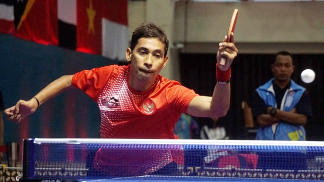 David Jacobs atlet tenis meja di Asian Para Games 2018. Foto: Irfan Adi Saputra/kumparan