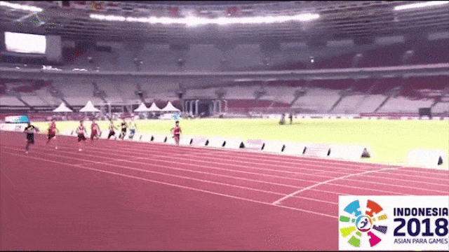 Menjadi yang Tercepat di Cabor Lari 100 Meter (Foto: YouTube/Machi_Agassy)