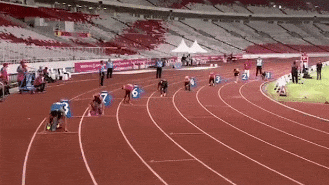Setelah Menang, Lanjut Cabor Lari Nomor 200 Meter (Foto: Twitter/@dedepurnomo)