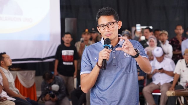 Sandiaga Uno di Training of trainer Ok Oce Prasasti Pemuda Kreatif (Ciayumajakuning Subang Karawang) di Andalus City Convention Center, Cirebon, Kamis (11/10/2018). (Foto: Dok. Tim Sandiaga Uno)
