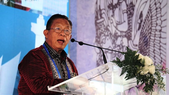 Menko Perekonomian Darmin Nasution dalam acara penandatanganan kerja sama BUMN di IMF-WBG 2018, Kamis (11/10/2018). (Foto: Helmi Afandi/kumparan)