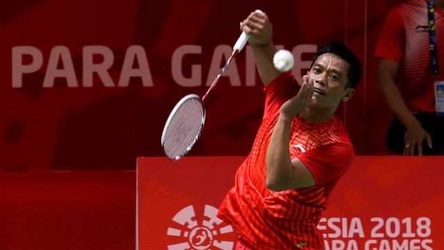 Ukun Rukaendi di Asian Para Games 2018. (Foto: Inapgoc/Hadi Abdulloh)