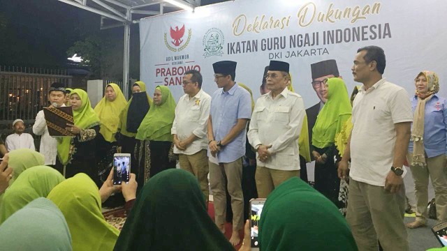 Deklarasi Guru Ngaji DKI Jakarta Dukung Prabowo-Sandi, Sabtu (13/10/2018). (Foto: Yuana Fatwalloh/kumparan)