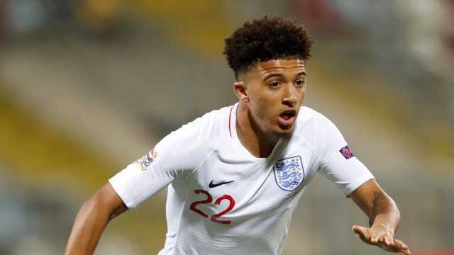 Laga debut Jadon Sancho bersama Timnas Inggris. (Foto: Action Images via Reuters/Carl Recine)