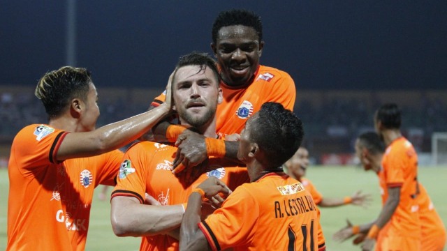 Selebrasi pemain Persija saat melawan Madura United. (Foto: Dok. Media Persija)