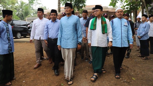 Sandiaga Uno dan Zulkifli Hasan di Ciamis. (Foto: Dok. PAN)