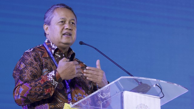 Gubernur Bank Indonesia Perry Warjiyo di Pertemuan Tahunan IMF - World Group Bank 2018. (Foto:  ANTARA FOTO/ICom/AM IMF-WBG/Nicklas Hanoatubun)