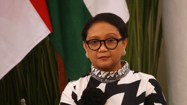 Menteri Luar Negeri RI, Retno Marsudi saat pertemuan bilateral di Gedung Pancasila, Kementerian Luar Negeri, Jakarta, Selasa (16/10/2018). (Foto: Fanny Kusumawardhani/kumparan)