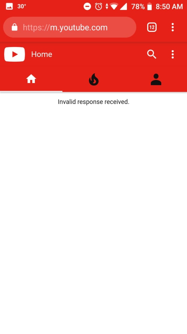 Tampilan YouTube eror di website. (Foto: kumparan)