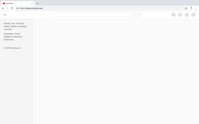 Tampilan eror YouTube di browser Chrome versi Mac. (Foto: kumparan)