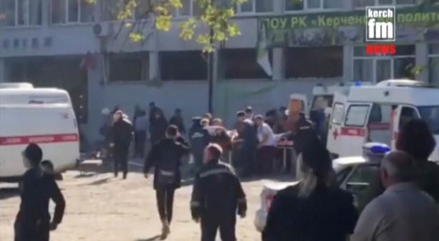 Ledakan di Krimea. (Foto:  Kerch.FM/Handout via REUTERS TV ATTENTION EDITORS)