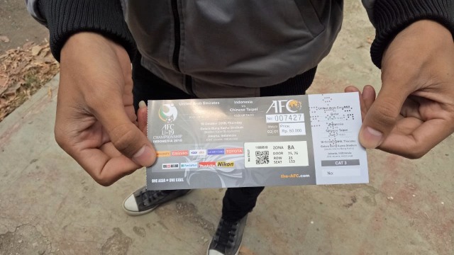 Tiket Timnas U-19 vs Taiwan. (Foto: Alan Kusuma/kumparan)