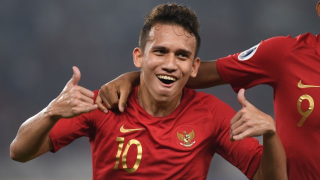 Egy Maulana Vikri pada laga versus Taiwan. (Foto: Akbar Nugroho Gumay/ANTARA)