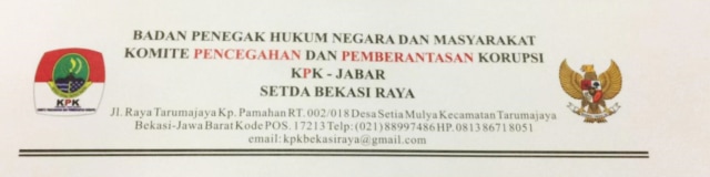 Dokumen lembaga yang diduga mencatut nama dan logo KPK. (Foto: Dok. Istimewa)